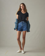 Classic Cotton V-Neck Tee - Black