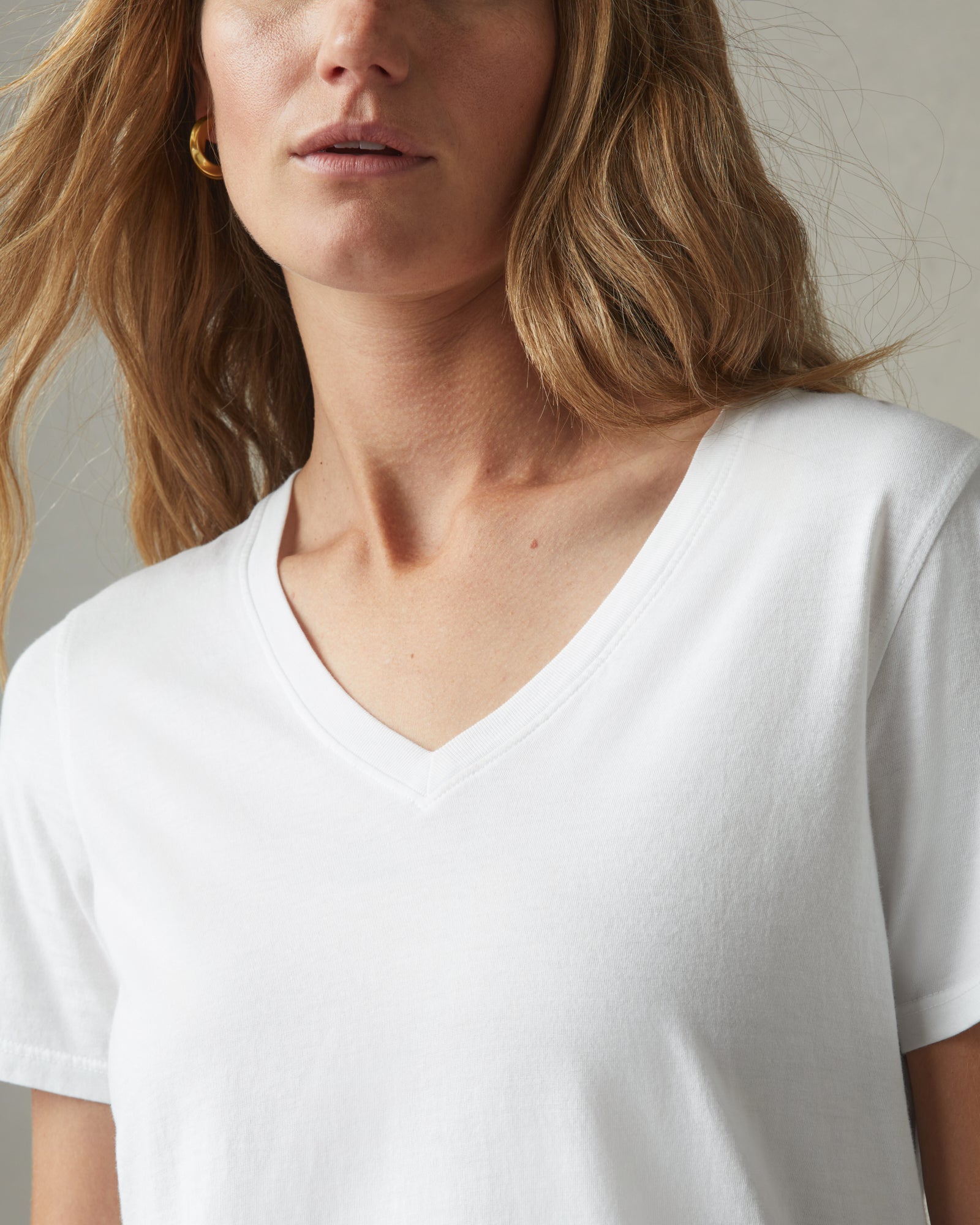 White clearance v neck