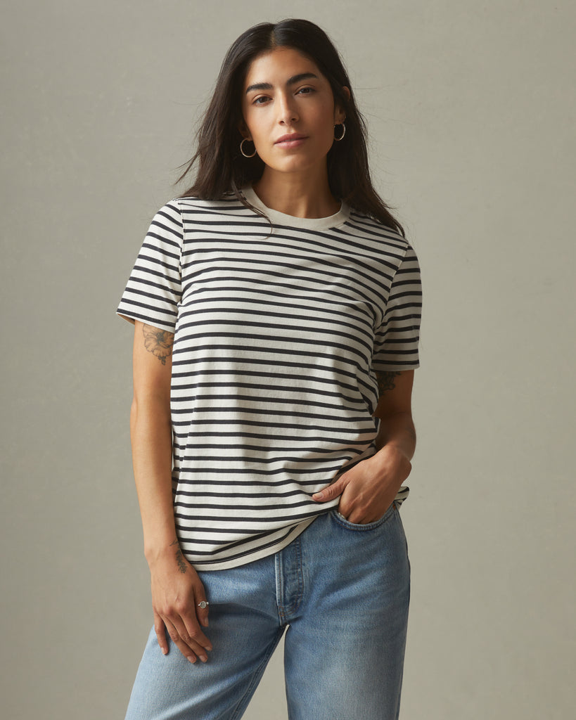Women’s Striped Classic Cotton Crew
