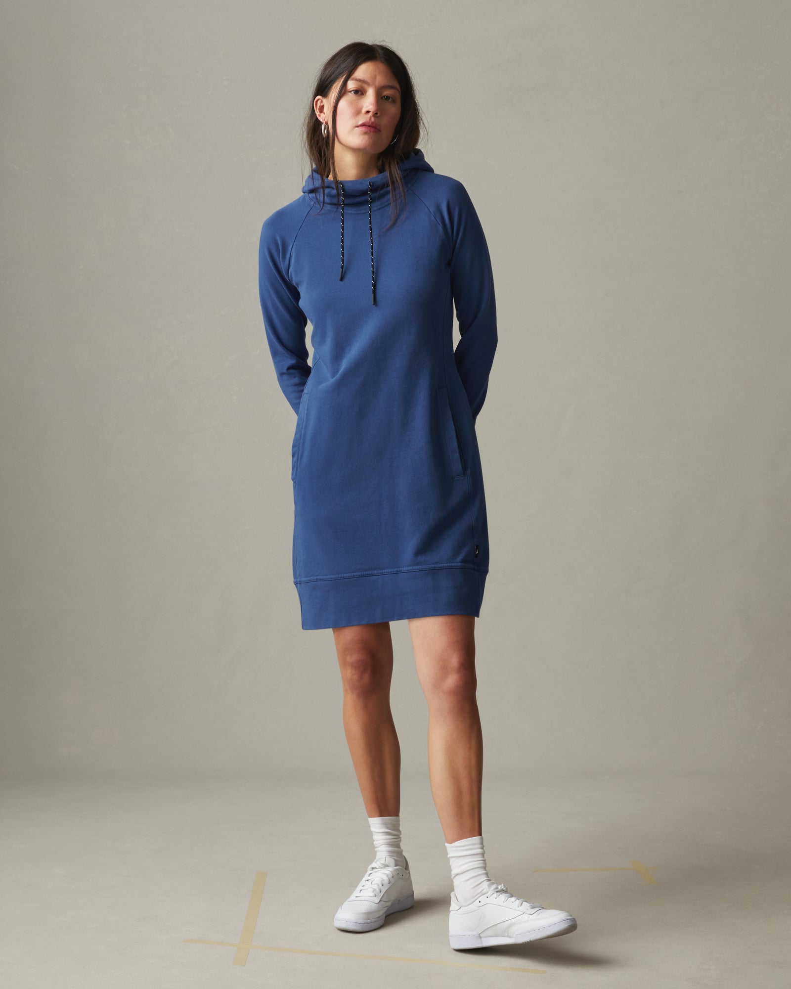 Women's Hoodie Dress - Mediterranean Blue