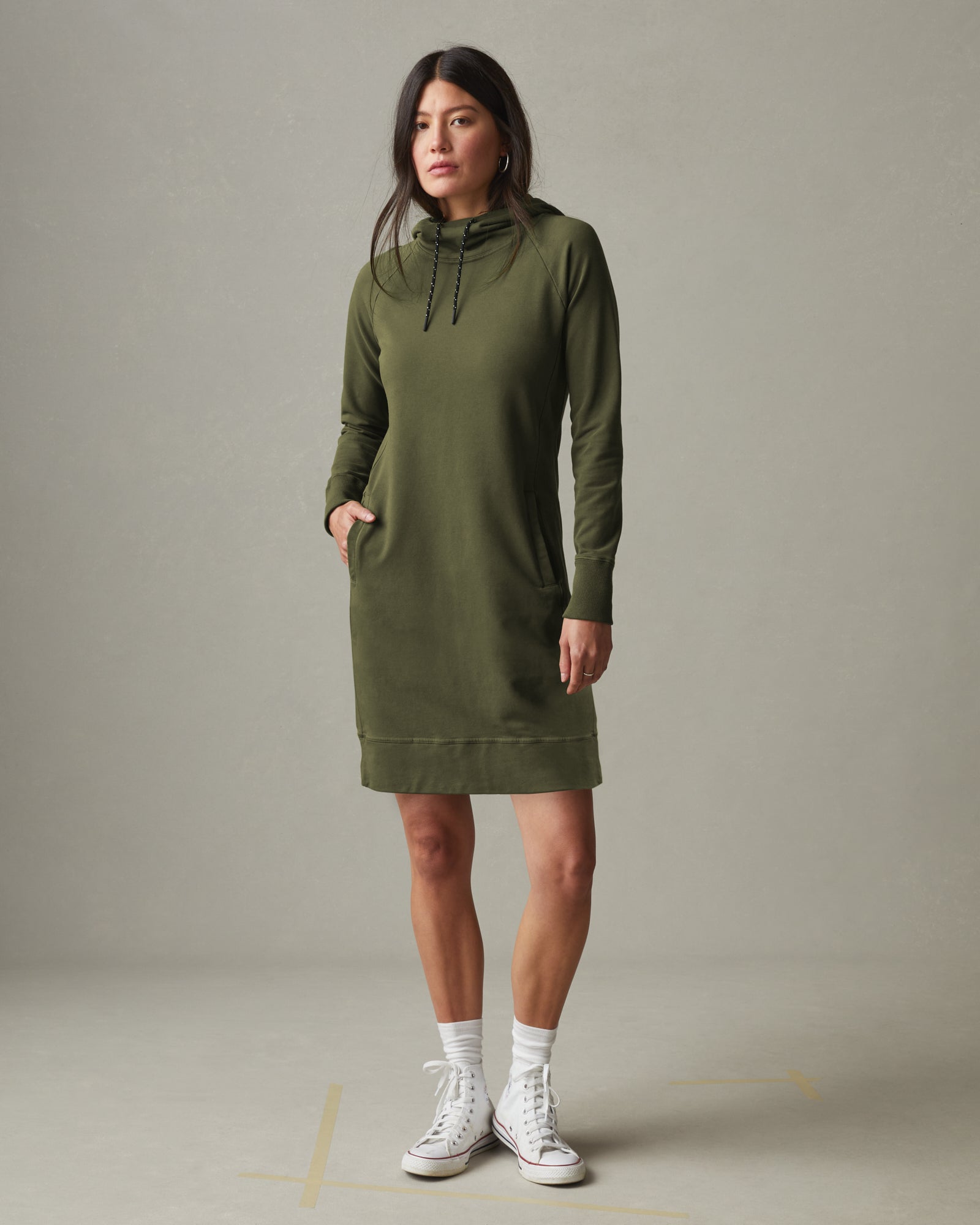 Hoodie Dress - Moss