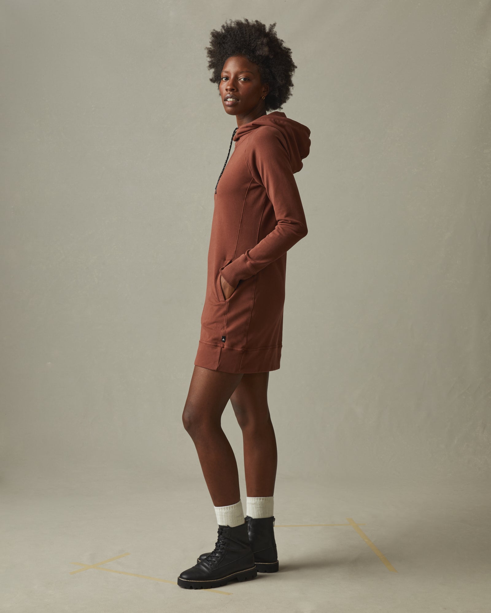 Women's Hoodie Dress - Sequoia Red