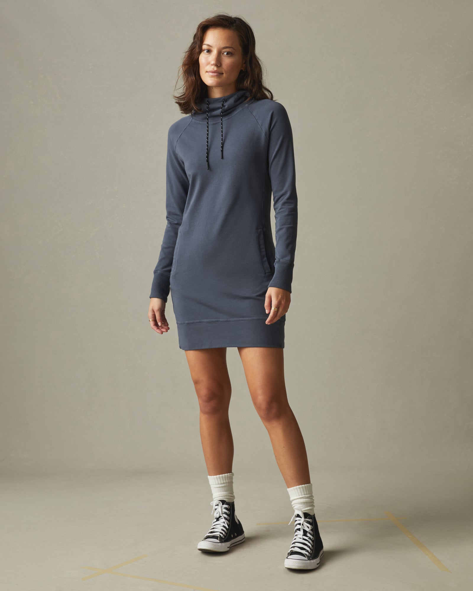 Hoodie Dress - Steel Blue