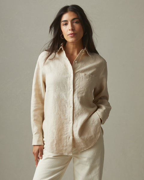 Linen long best sale sleeve shirt womens