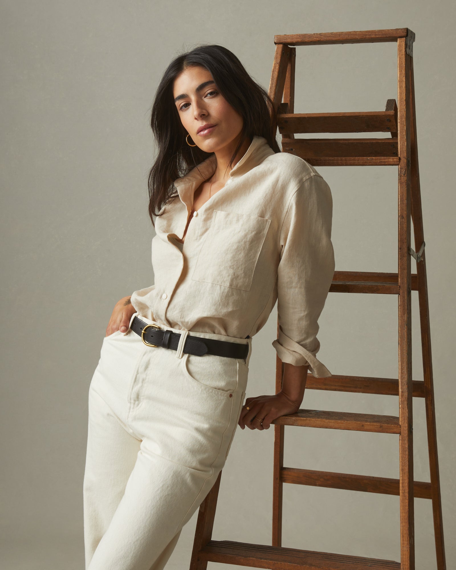 Linen long sleeve shirt womens hotsell