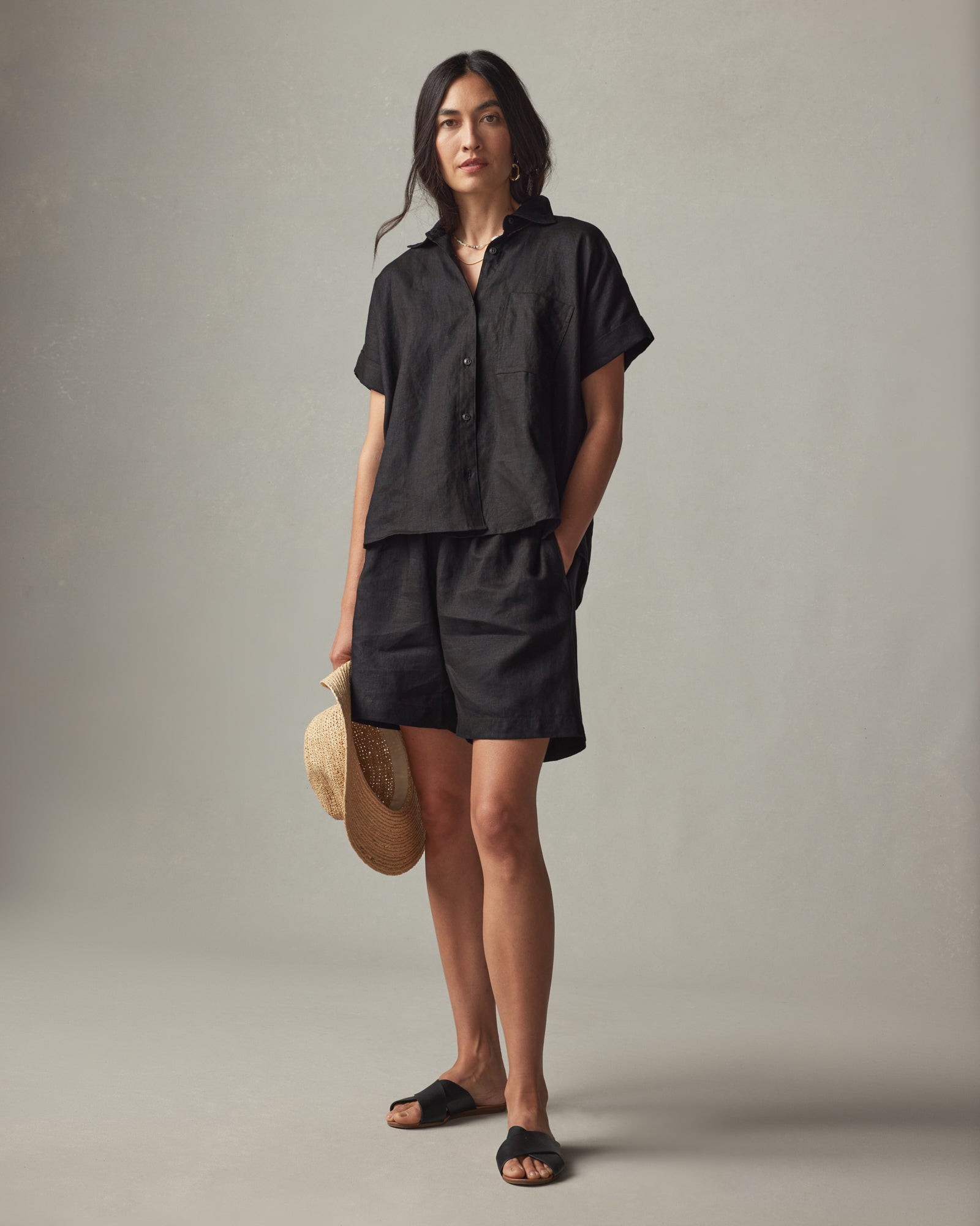 Women's Linen Shirt - Meteorite XL Women's Linen Shirt - Meteorite XL