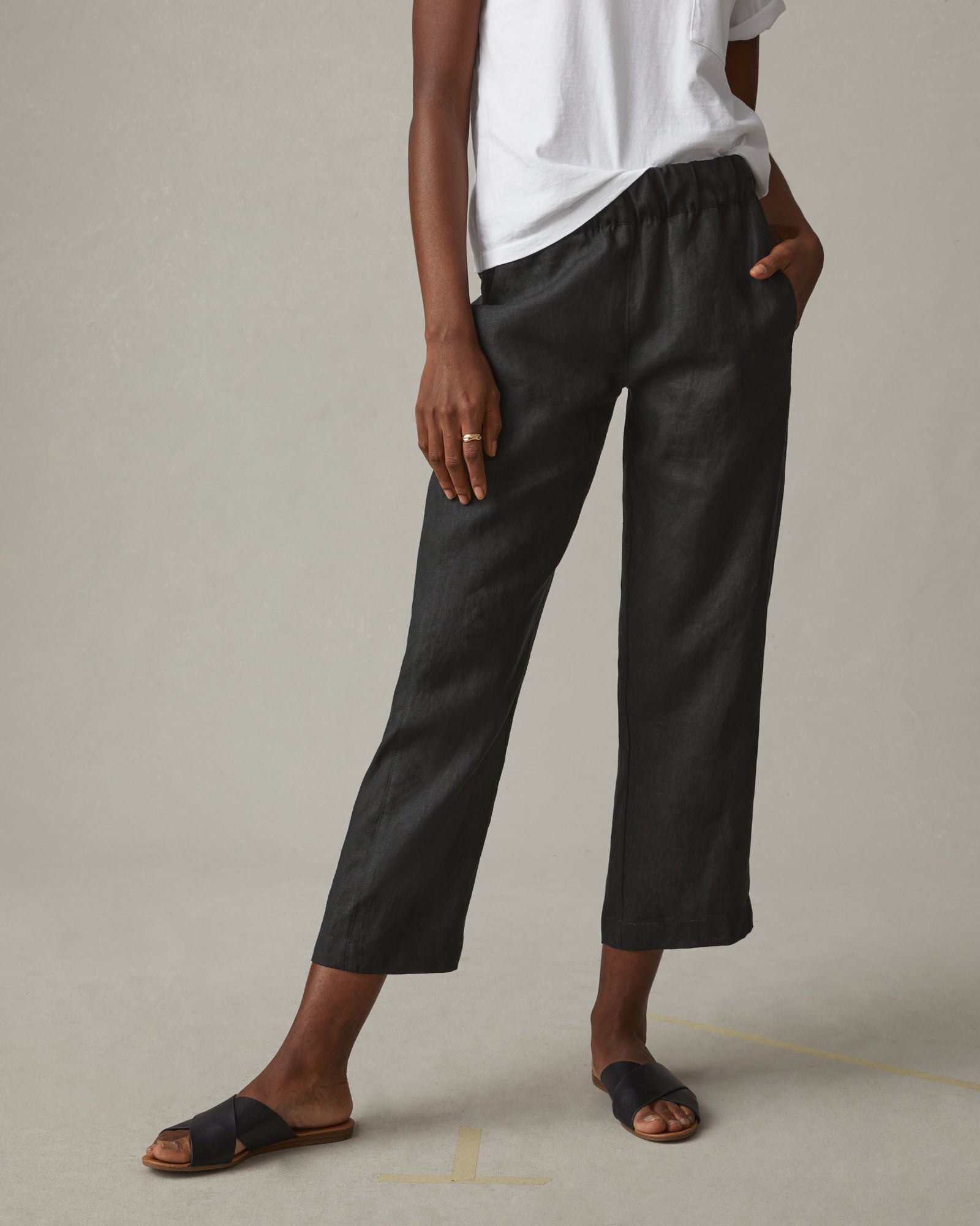 Slightly Tapered Linen Pants / Women Linen Trousers / Available in 50  Colors 