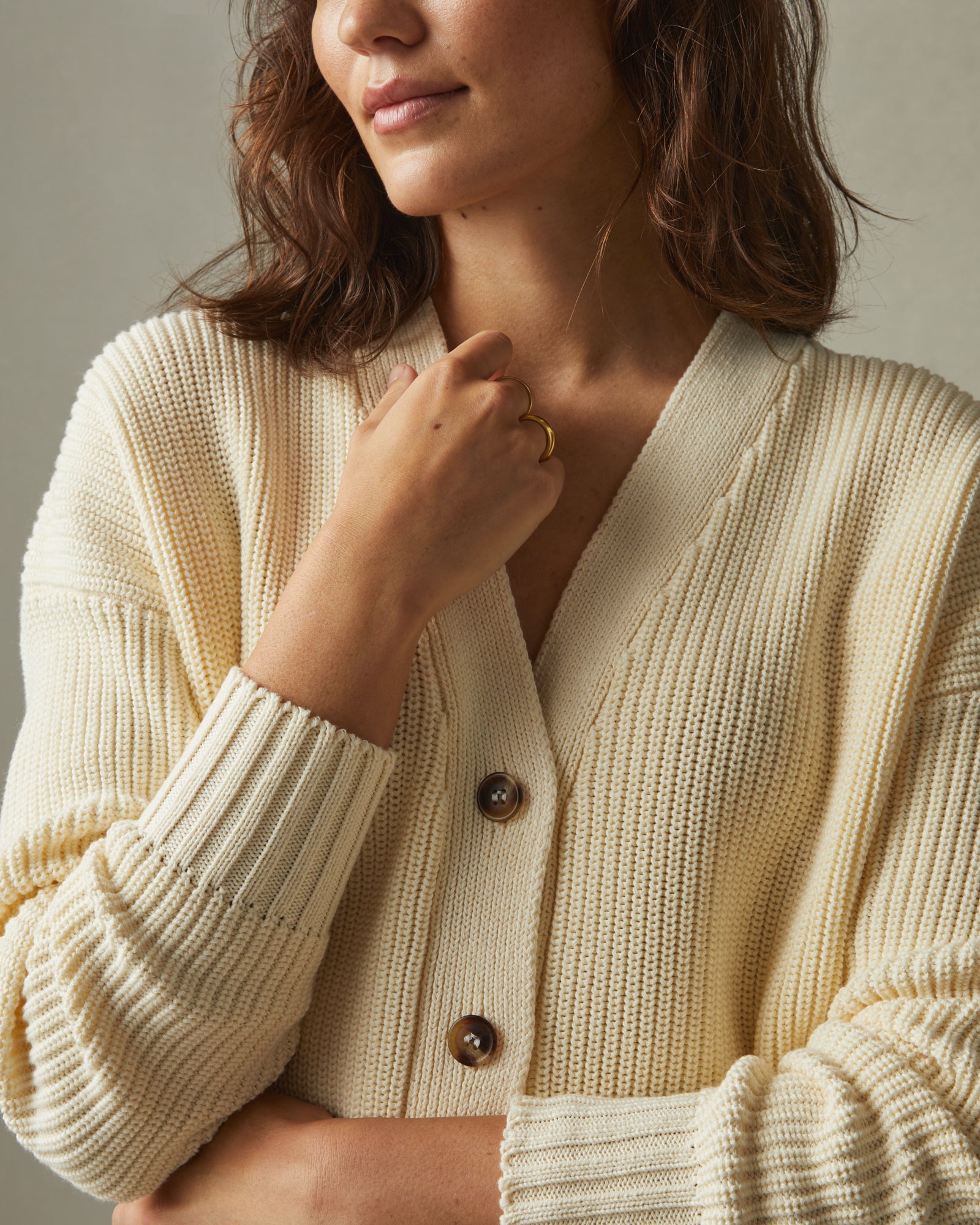 Cotton chunky knit cardigan deals