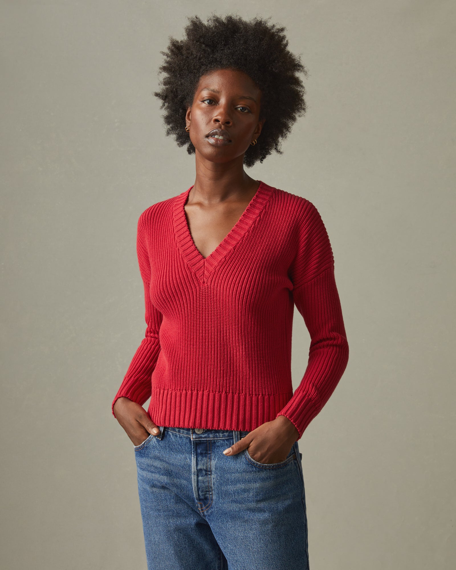 Chunky retailers cotton sweater women s